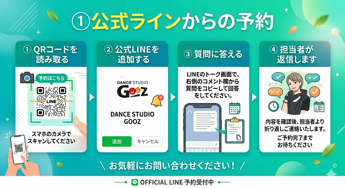 ①.公式LINEから予約